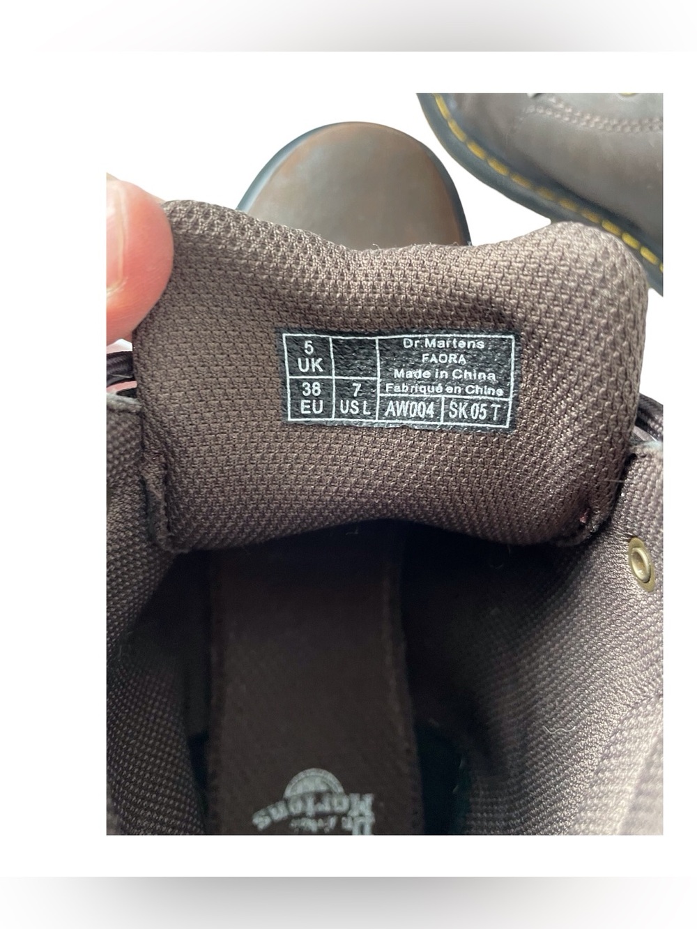 Dr.Martens FAORA Women's Brown Leather AirWait Combat Boots, 7 - Picture 9 of 11